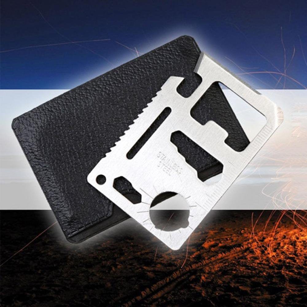 11-In-1 Multi-Tool Card Multi-Functional 420 Stainless Steel Pocket Jar Bottle Opener Screwdriver Spanner Ruler Outdoor Tools